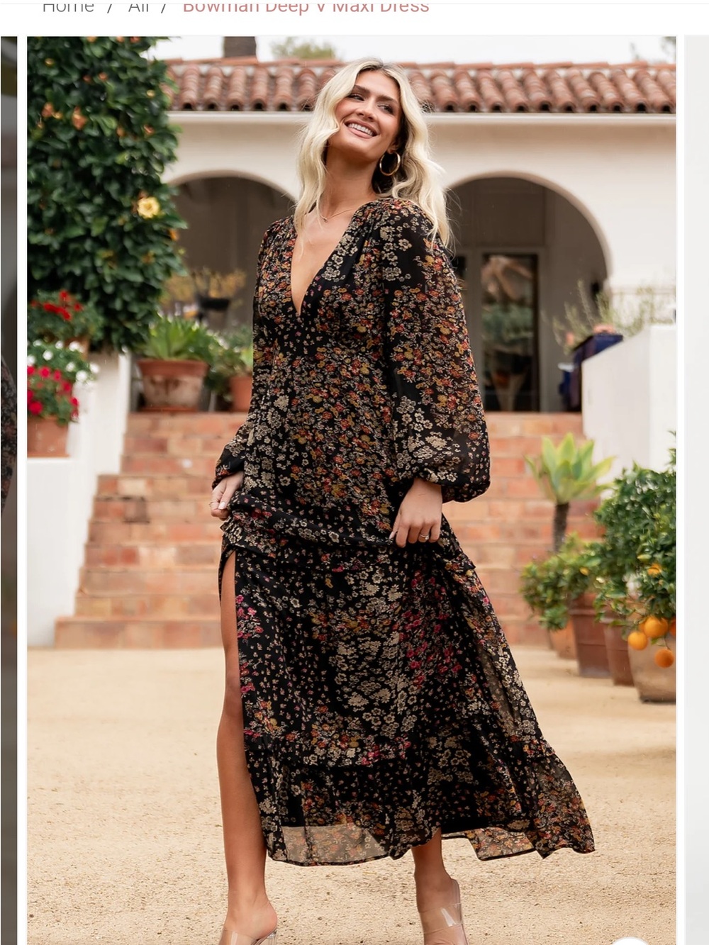 Baltic Born Bowman Deep V Tiered Maxi Dress 1XL